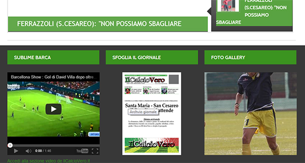 CALCIOVERO, NUOVO GIORNALE ON LINE