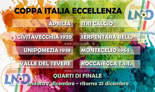 Coppa Italia Eccellenza, gli abbinamenti dei quarti