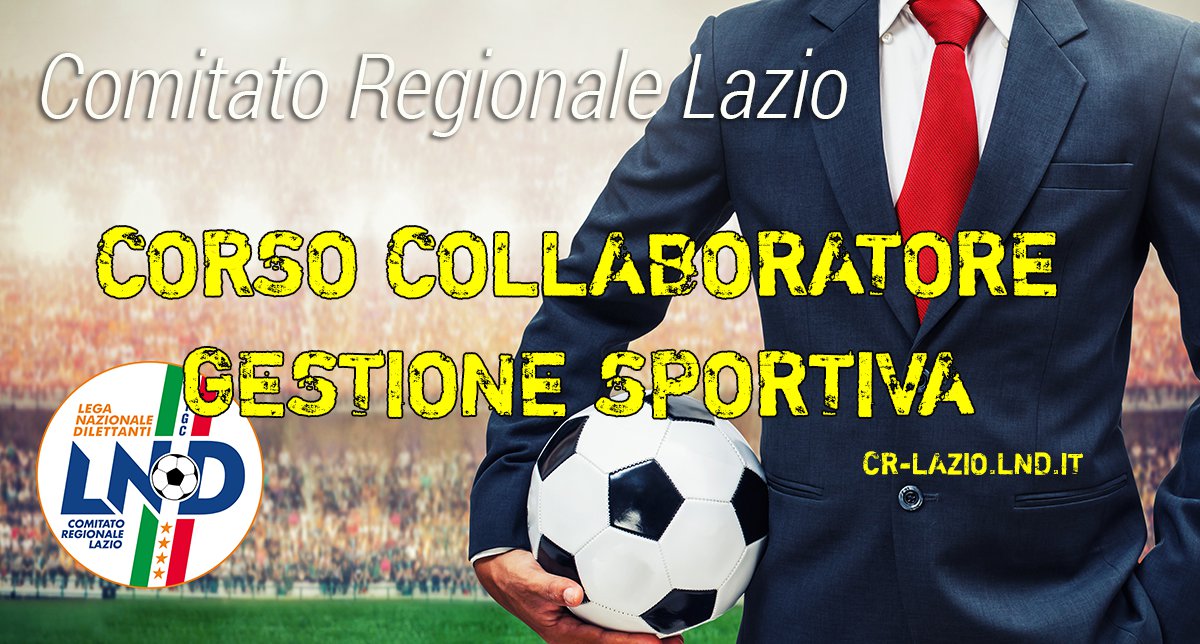Indetto il Corso collaboratore gestione sportiva per il Lazio