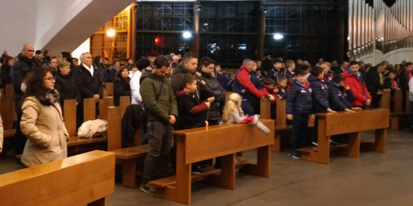 Messa di Natale con 300 bambini delle Scuole Calcio
