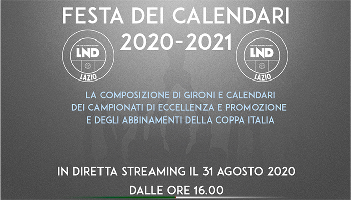 Festa dei Calendari 20-21: il 31 agosto in diretta streaming