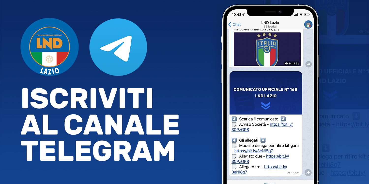 Il C.R.Lazio sbarca su Telegram per i Comunicati Ufficiali in tempo reale